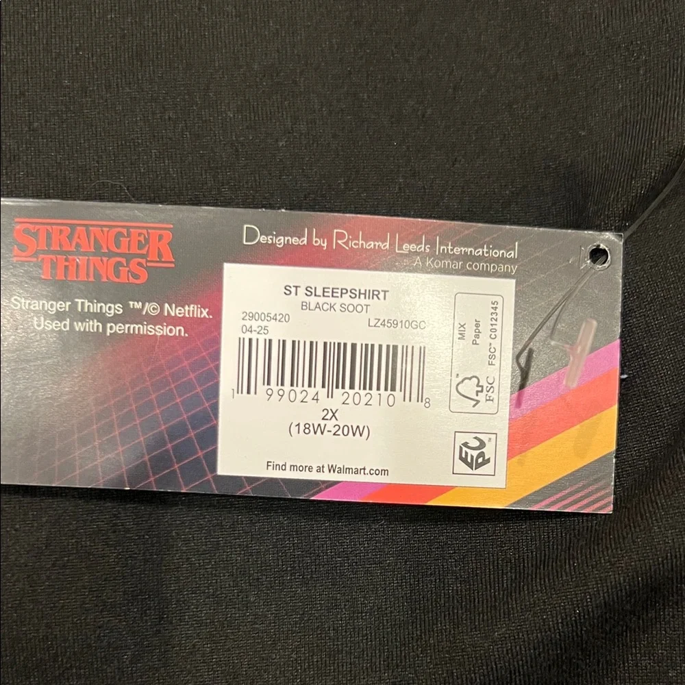 NWT Stranger Things Black & Red Sleep Shirt Size 2X - Picture 2 of 8